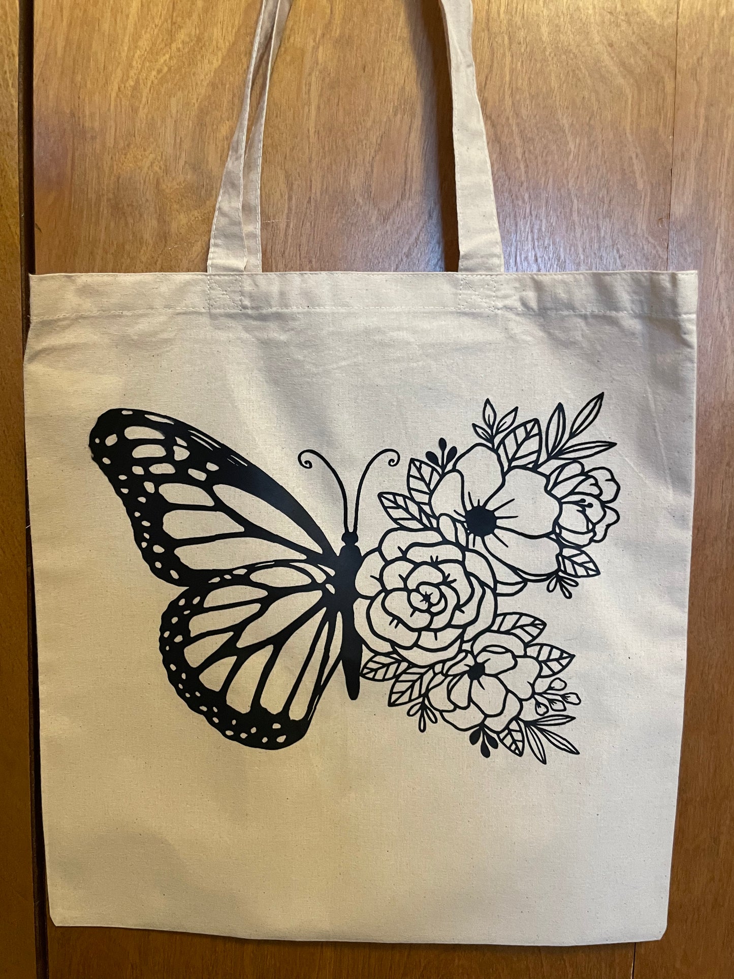 Floral Butterfly Tote Bag