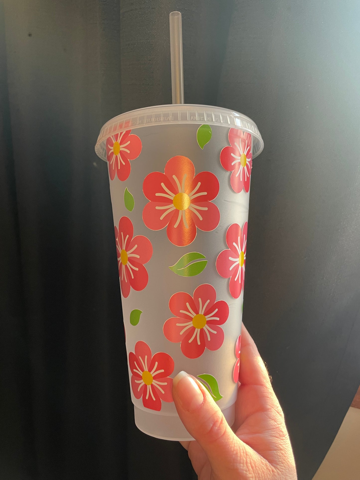 Hawaiian Pink Flower Cold Cup