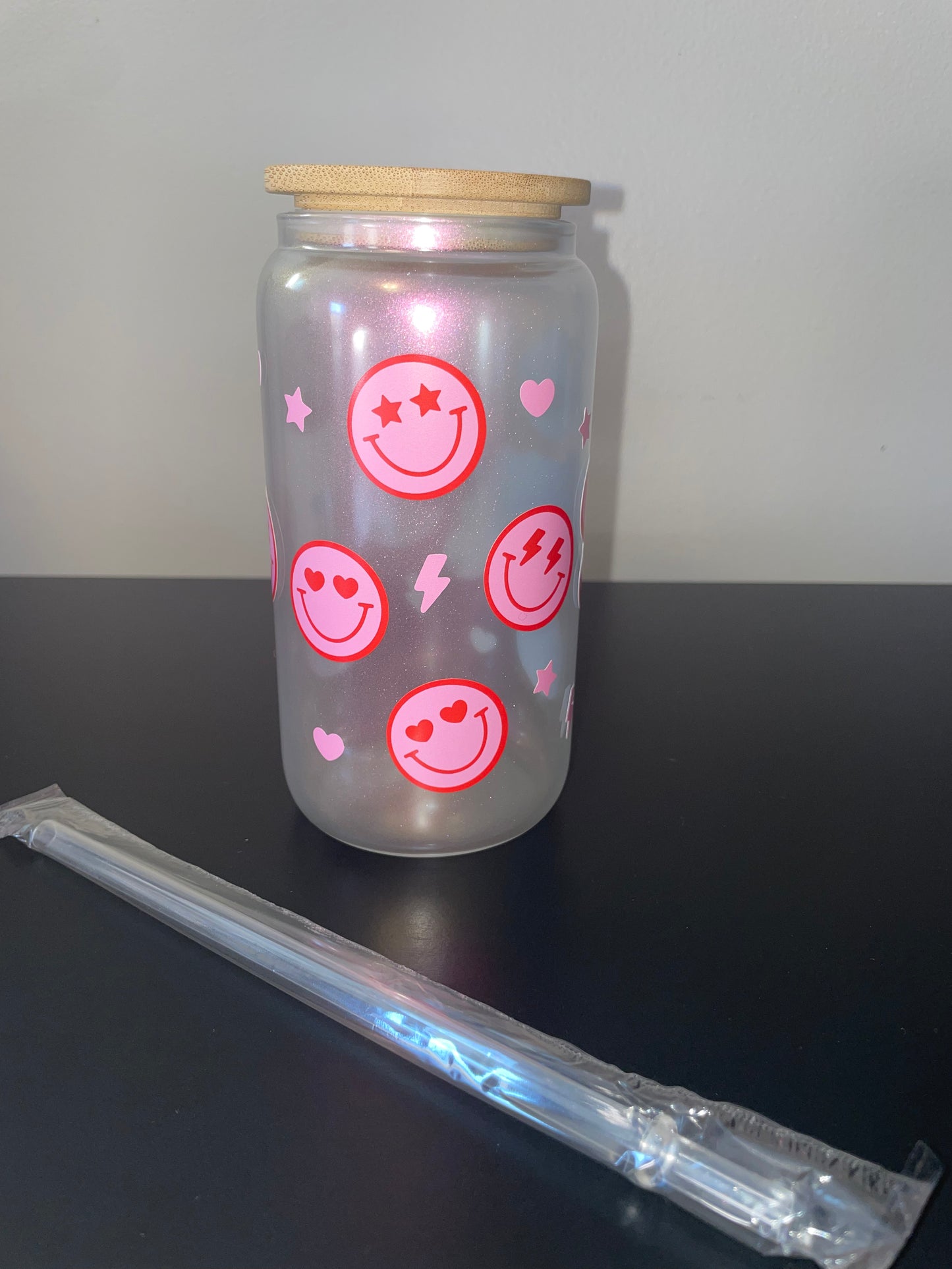 Choose Happy Pink Smiley Libbey